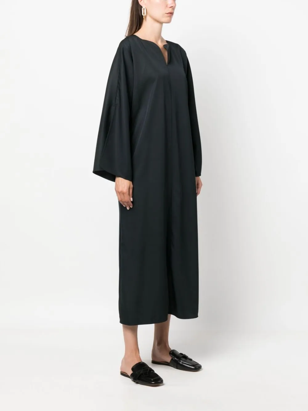 Split-Neck Kaftan Midi Dress