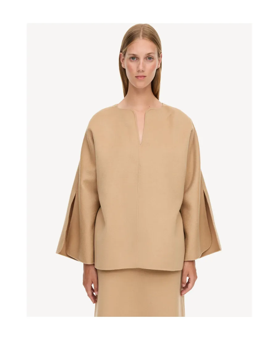 Wide-Sleeved Wool Blouse