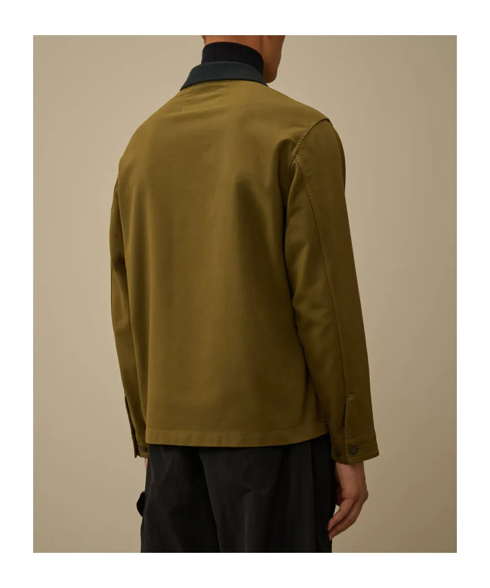 Double Satin Lens Utility Button Overshirt