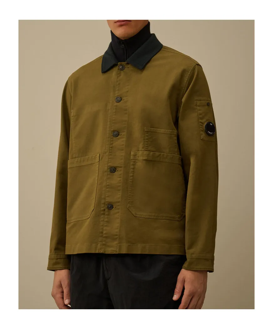 Double Satin Lens Utility Button Overshirt