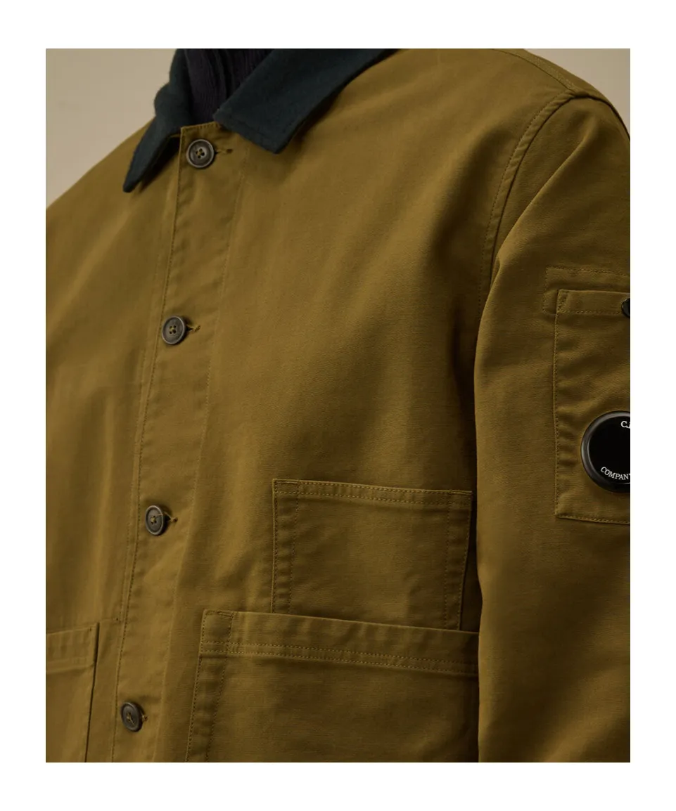 Double Satin Lens Utility Button Overshirt