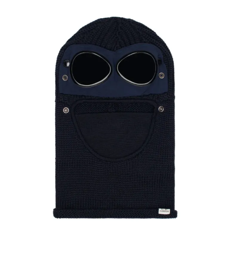 Goggle-Detail Ribbed Knit Balaclava