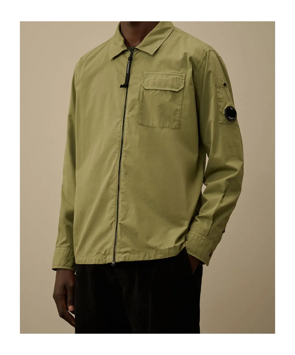 Patch-Pocket Zip Shirt Jacket