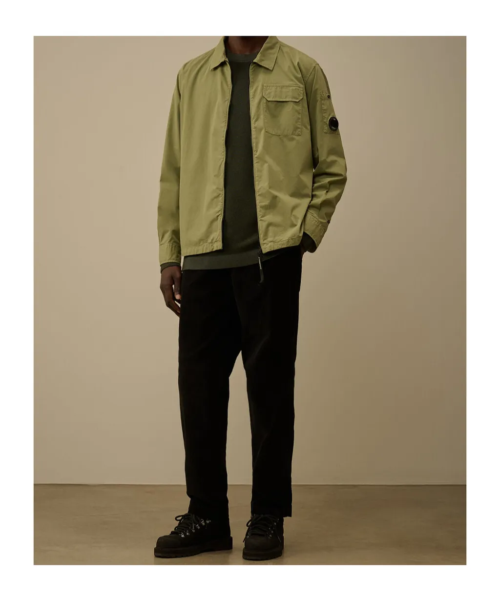 Patch-Pocket Zip Shirt Jacket