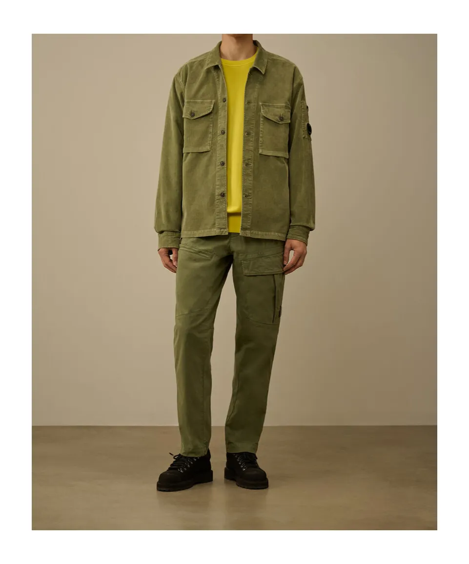 Lens Stretch Velvet Overshirt