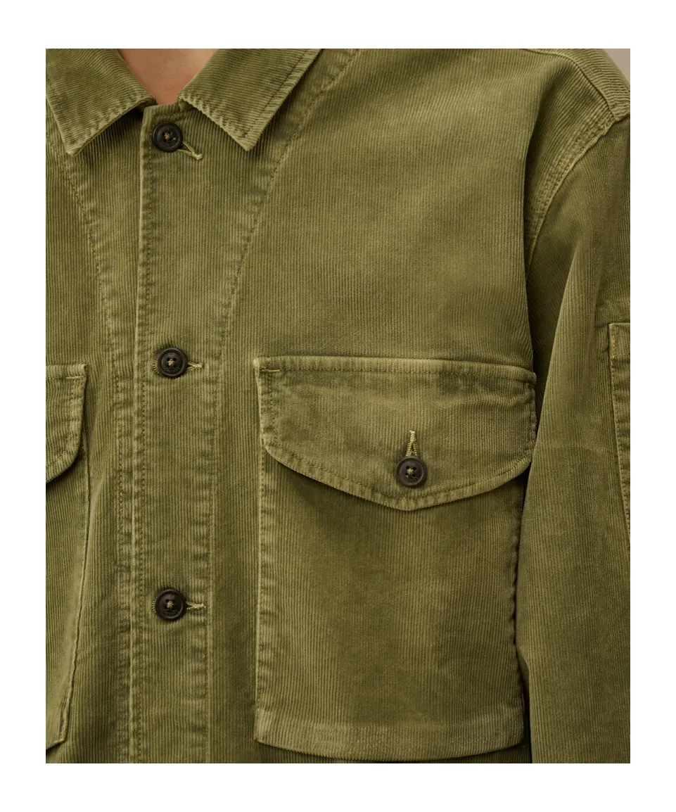 Lens Stretch Velvet Overshirt