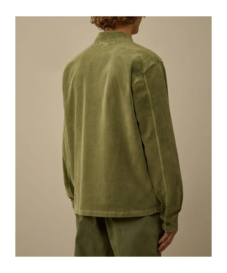 Lens Stretch Velvet Overshirt