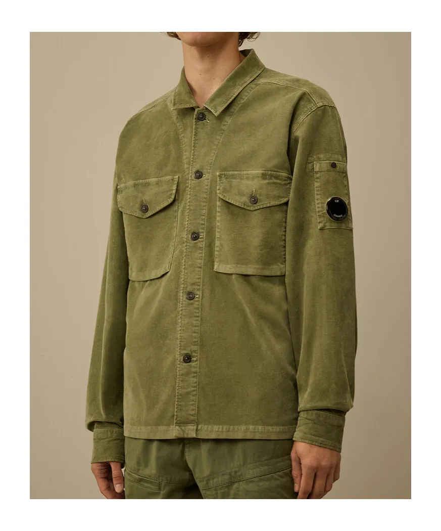 Lens Stretch Velvet Overshirt