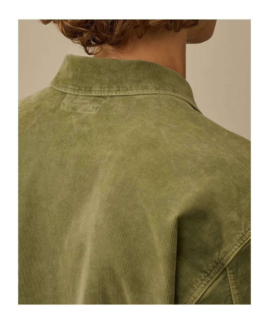 Lens Stretch Velvet Overshirt