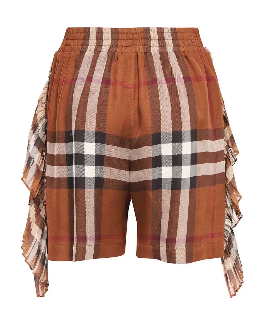 Checked Fringed-Detail Shorts
