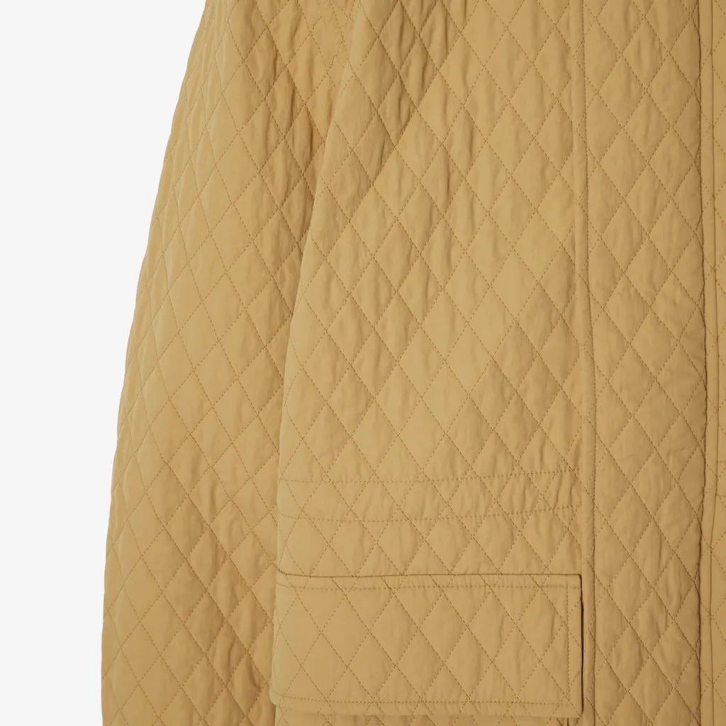 Drawstring Waist Quilted Hooded Jacket