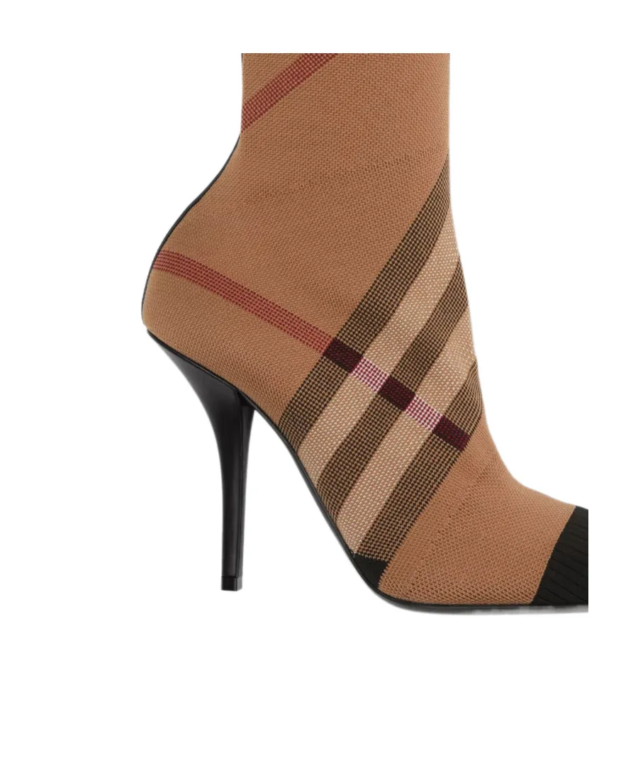 Knitted Check Sock Boots