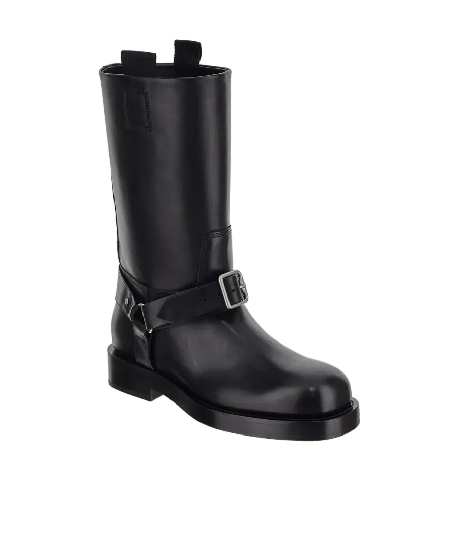Round-Toe Buckle-Detailed Boots