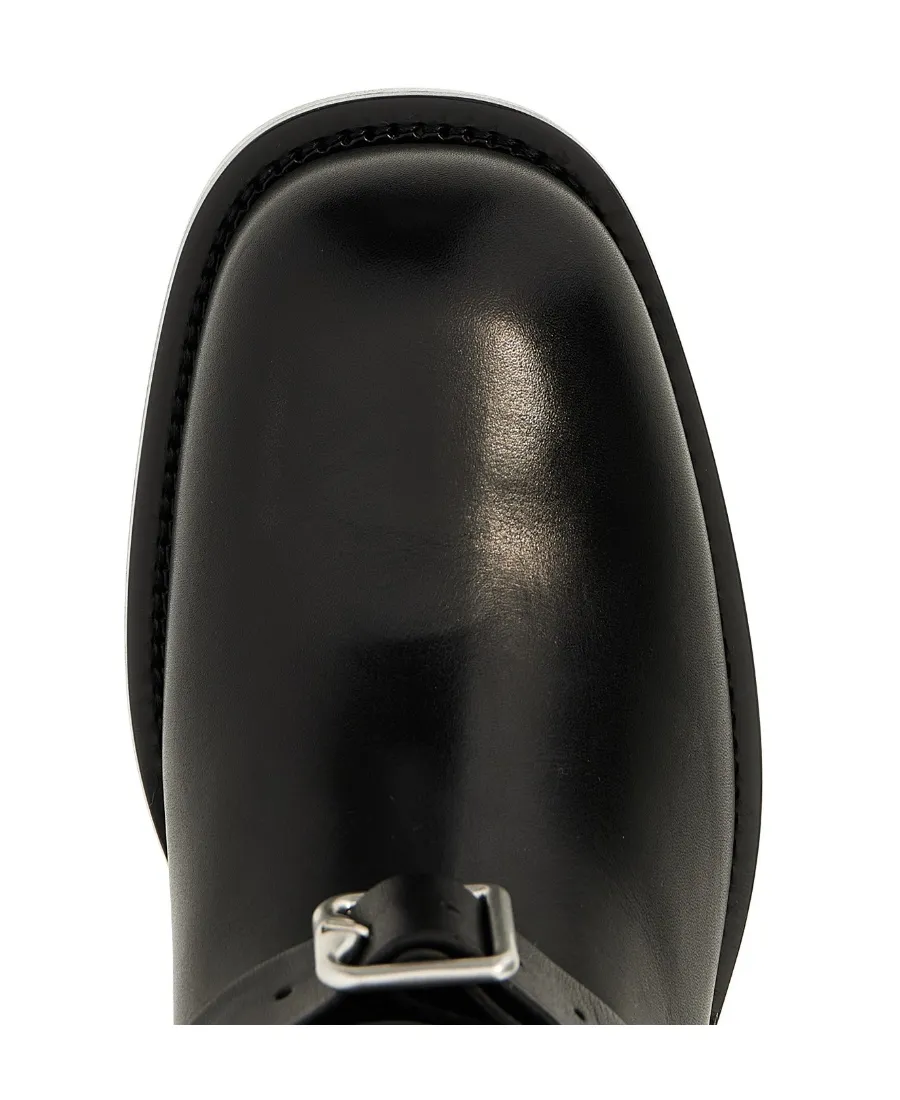 Round-Toe Buckle-Detailed Boots