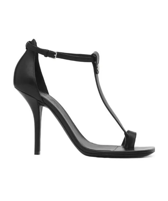 Stiletto-Heel Ankle Strap Sandals