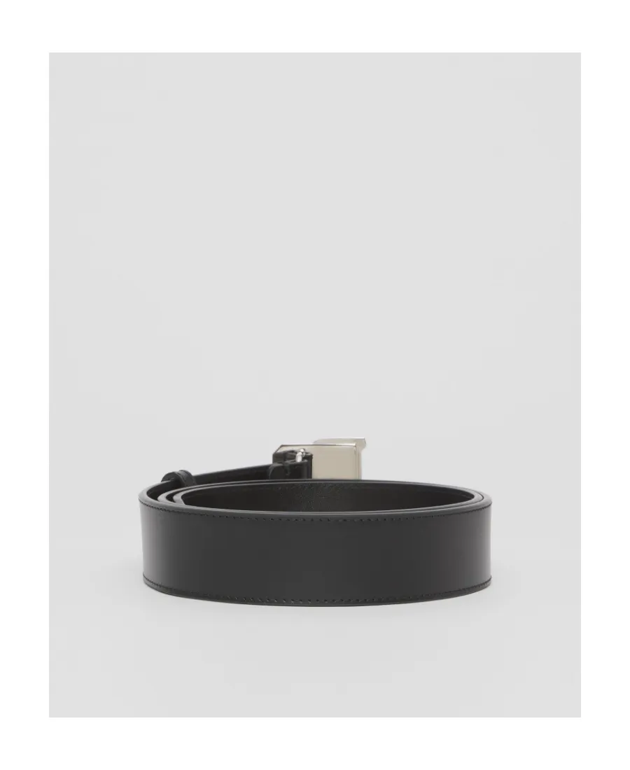Letter Graphic Leather Belt