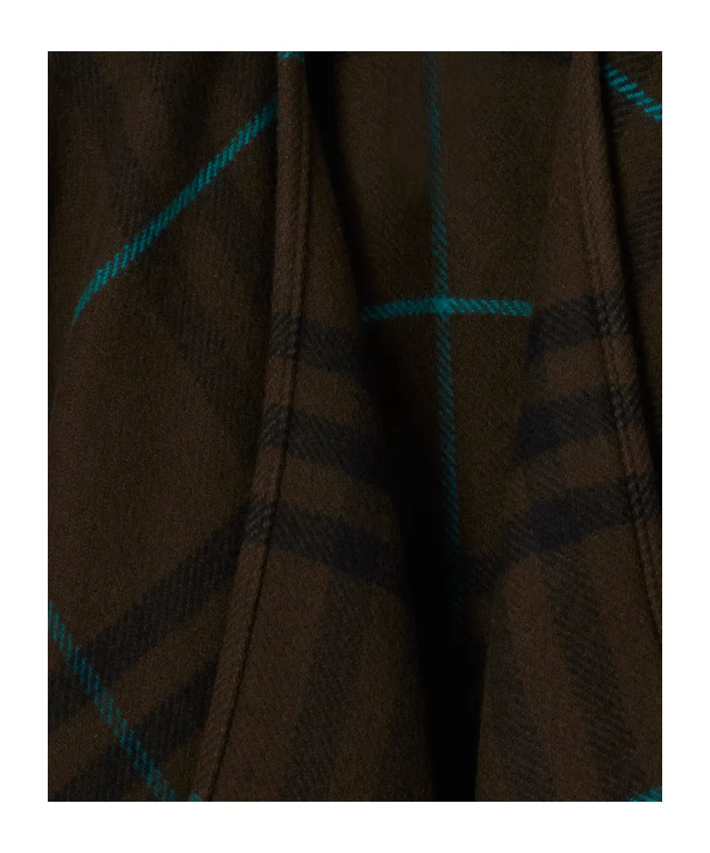Checked Fringed Open-Front Cape