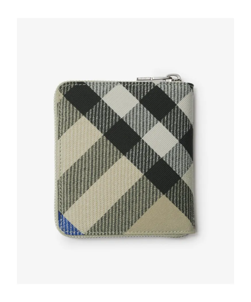 Check Printed Zip-Around Wallet