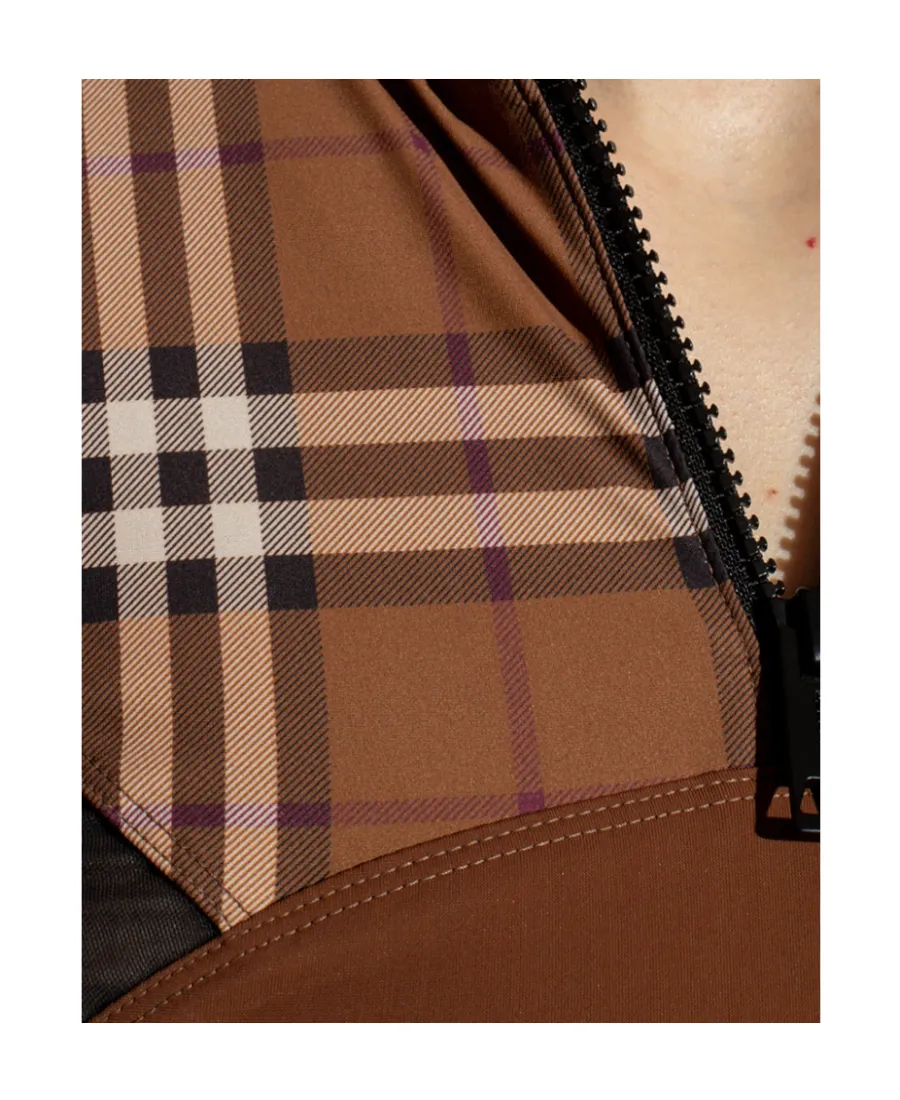 Checked Stretch-Jersey Cropped Top