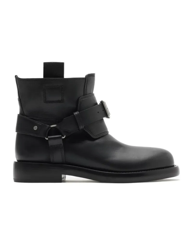 Cobble Buckle-Detailed Ankle Boots
