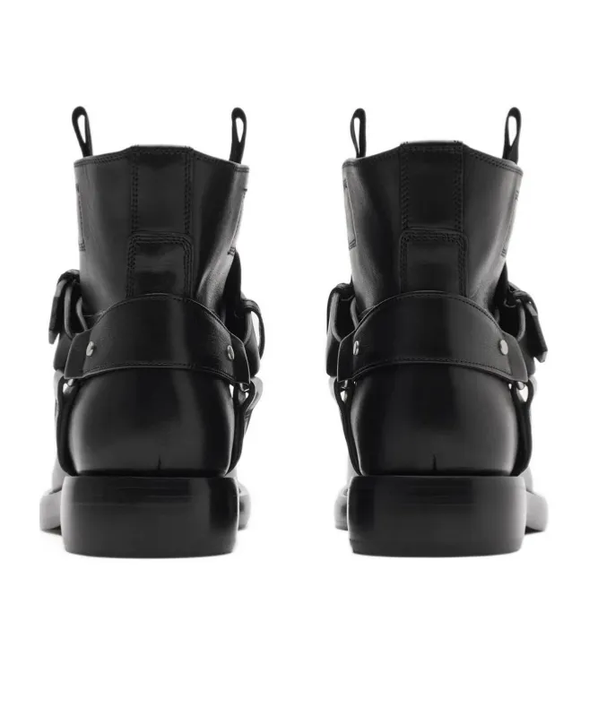 Cobble Buckle-Detailed Ankle Boots
