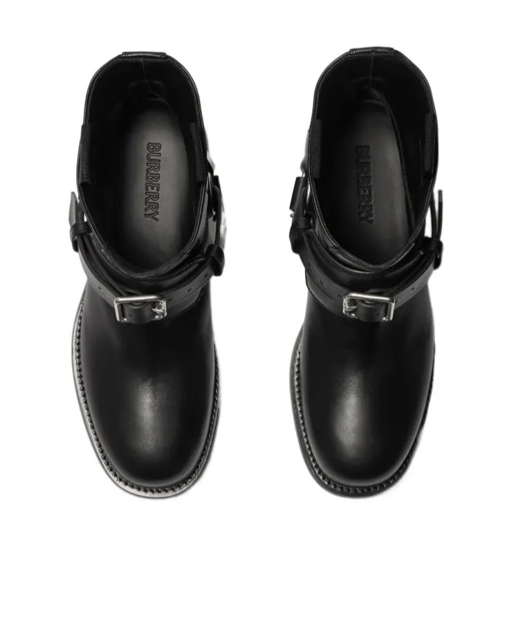 Cobble Buckle-Detailed Ankle Boots