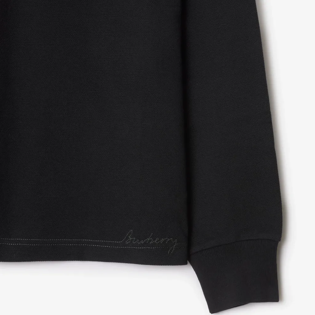 Logo Embroidered Long Sleeved Polo Shirt