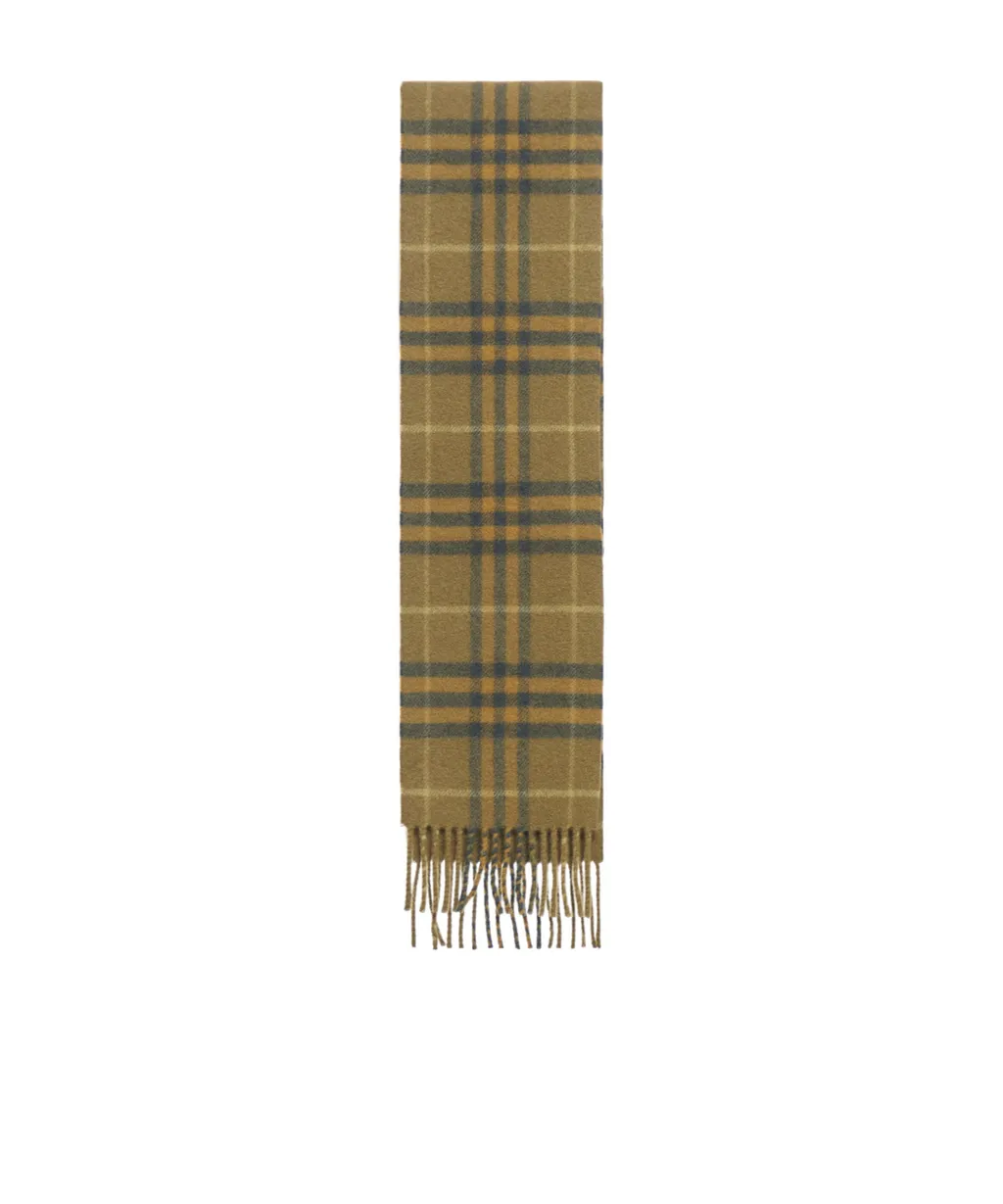 Plaid Checked Fringed-Edge Scarf