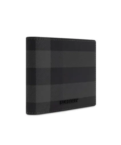 Logo Plaque Checked Bi-Fold Wallet