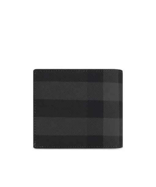 Logo Plaque Checked Bi-Fold Wallet