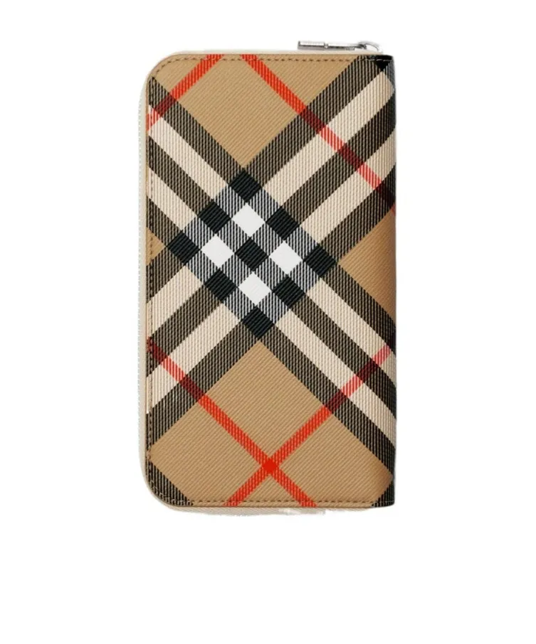 Checkered Zip-Around Wallet