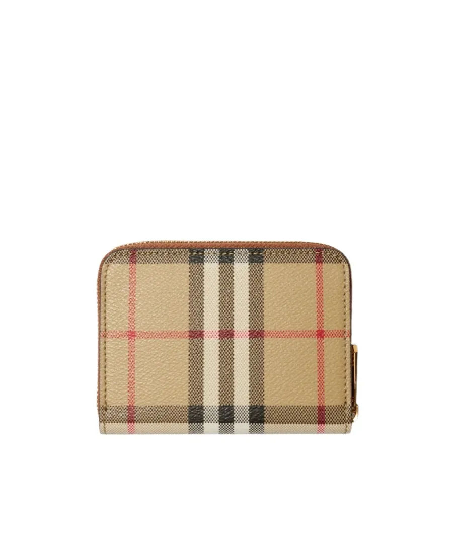 Small Vintage Check Zip-Around Wallet