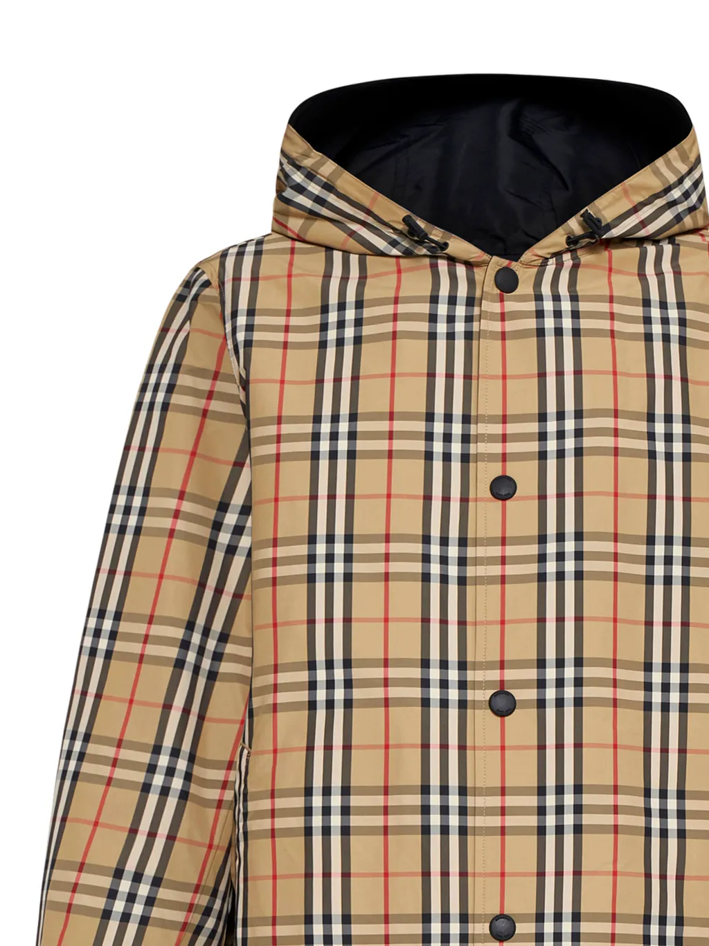 Checked Reversible Hooded Jacket