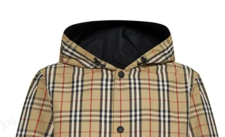 Checked Reversible Hooded Jacket