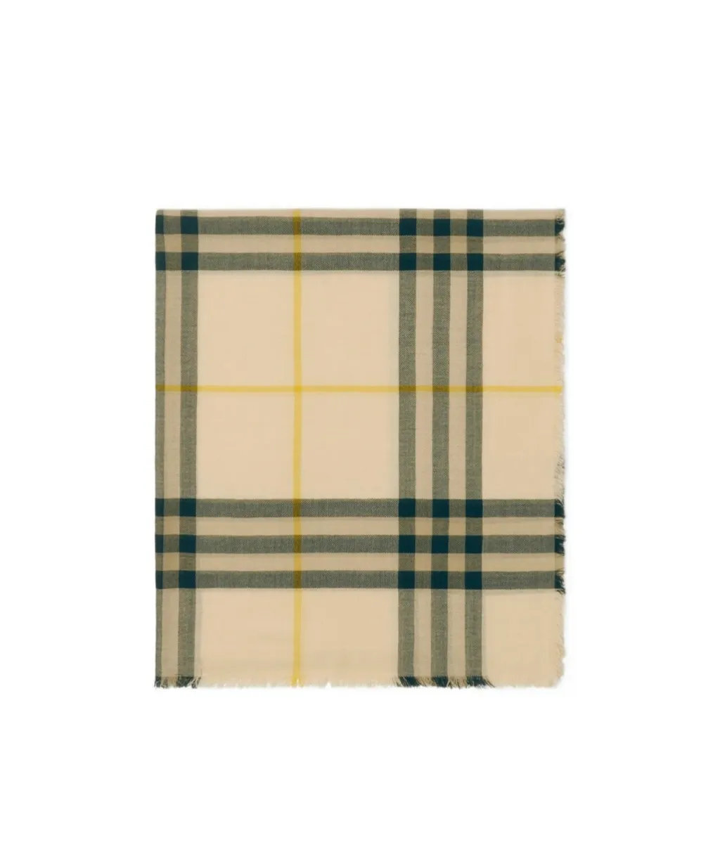 Checked Frayed-Edge Scarf