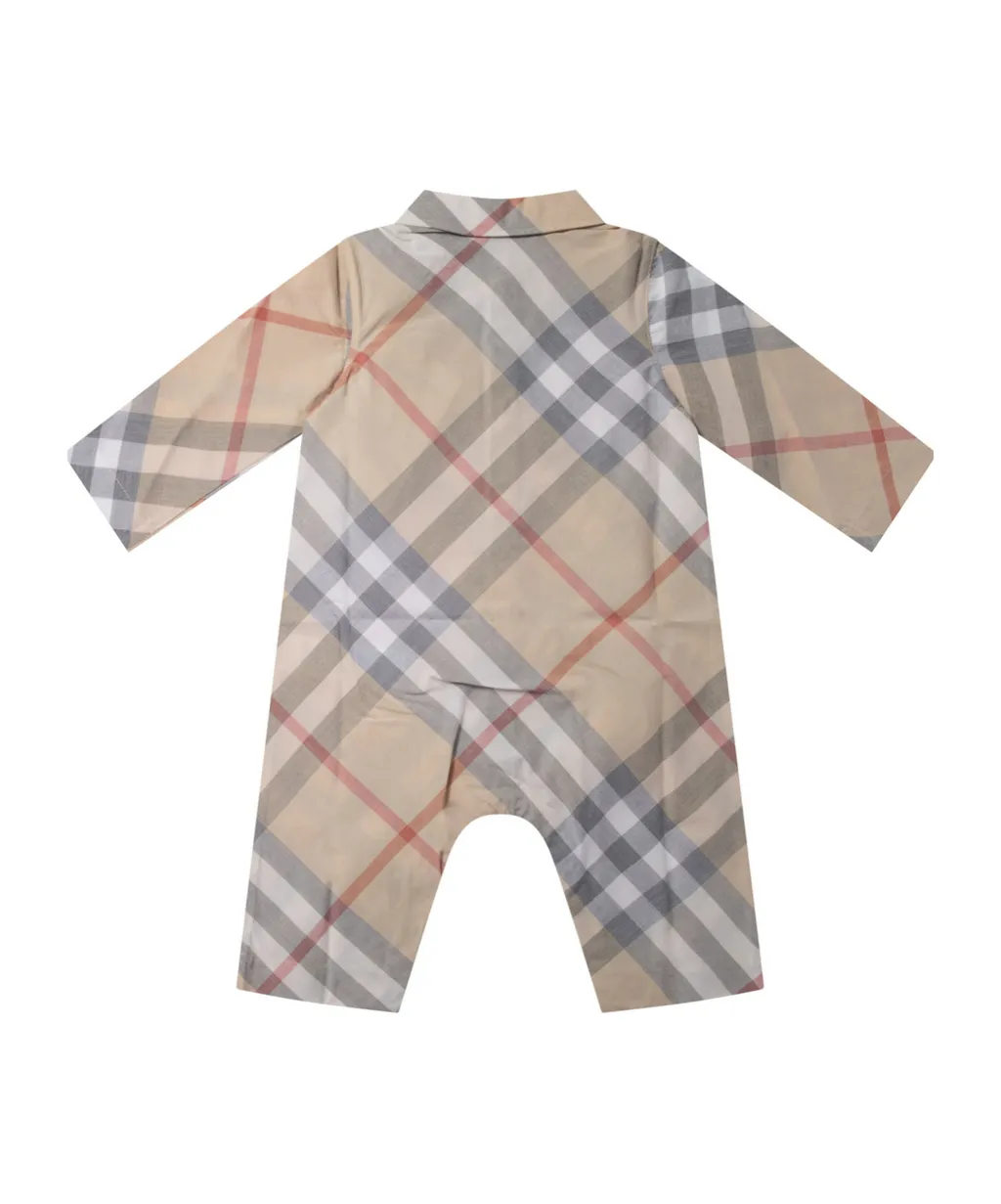 Checked Buttoned Romper