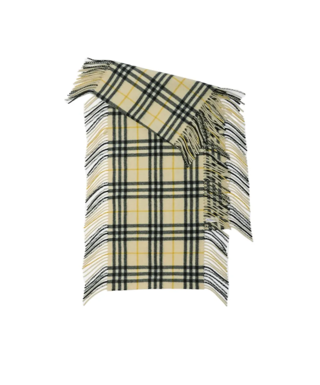 Checked Fringed Happy Scarf