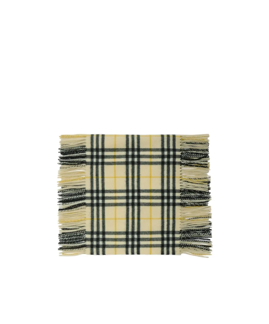 Checked Fringed Happy Scarf