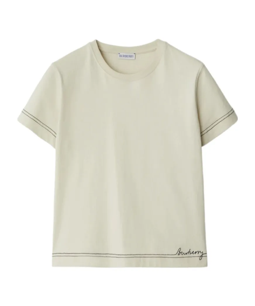 Logo-Embroidered Crewneck Cropped Top
