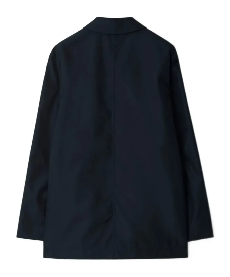 Spread-Collar Button-Up Parka Coat
