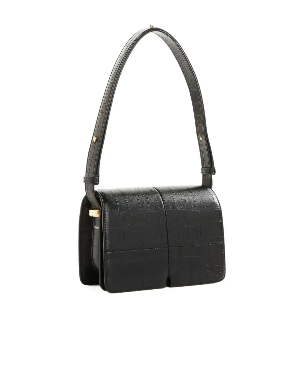 Snip Embossed Foldover-Top Shoulder Bag