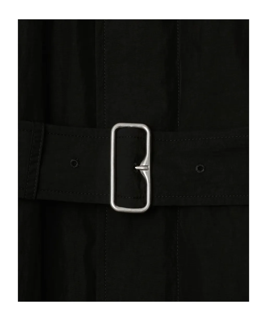 Belted Waist Long Padded Car Coat