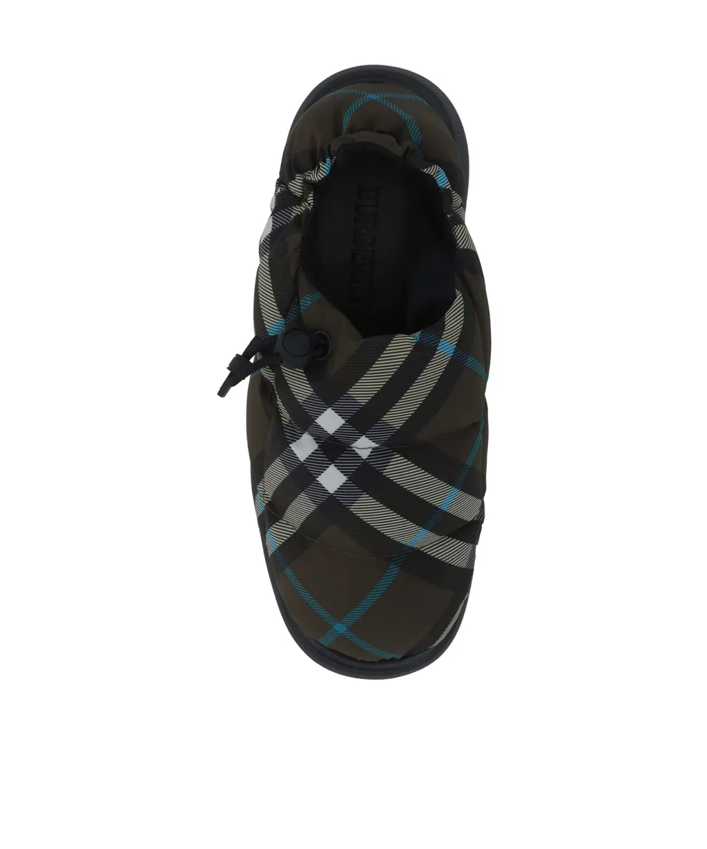 Checked Padded Flat Sandals