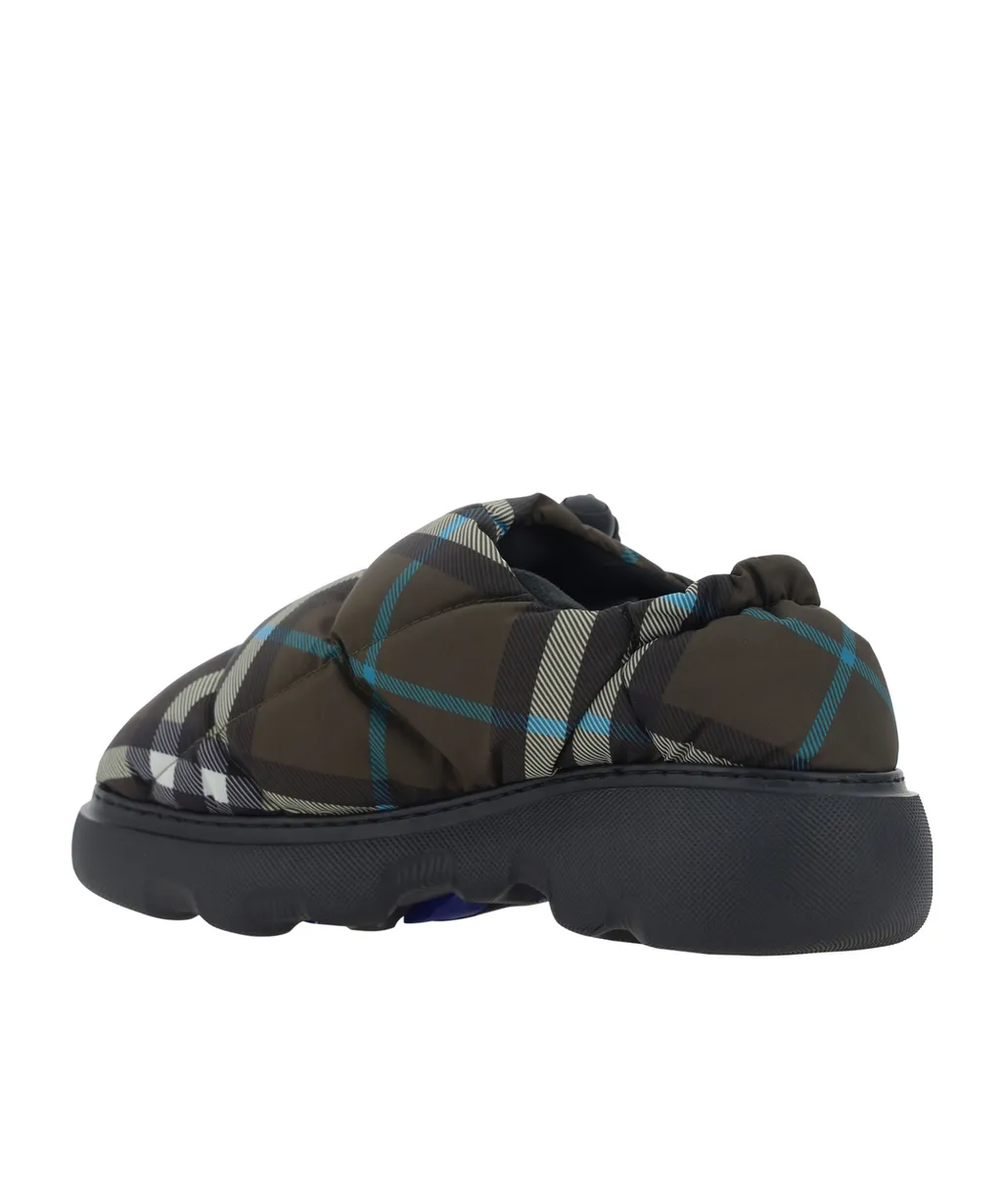 Checked Padded Flat Sandals