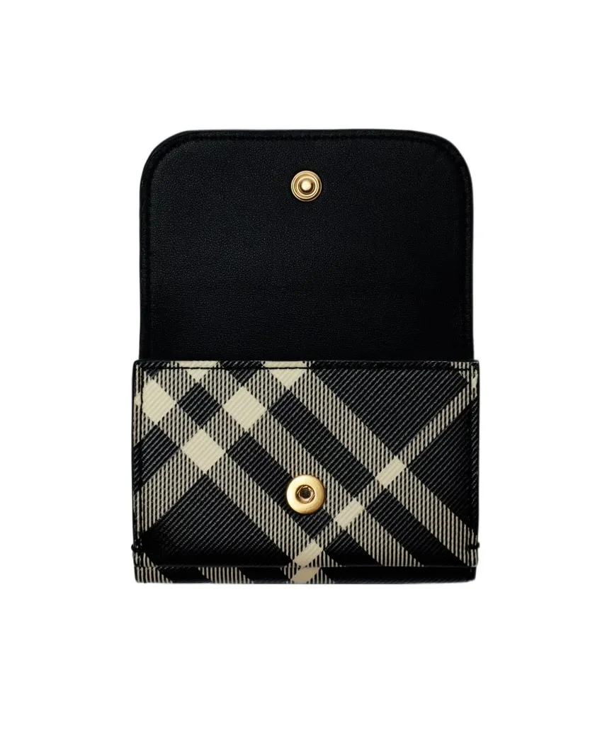 Vintage-Check Folded Compact Wallet
