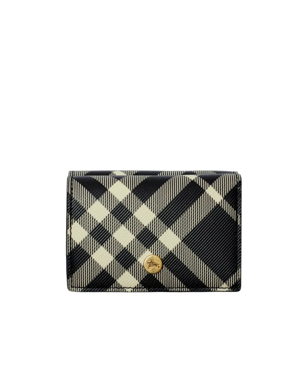 Vintage-Check Folded Compact Wallet