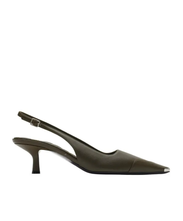Square-Toe Slingback Pumps