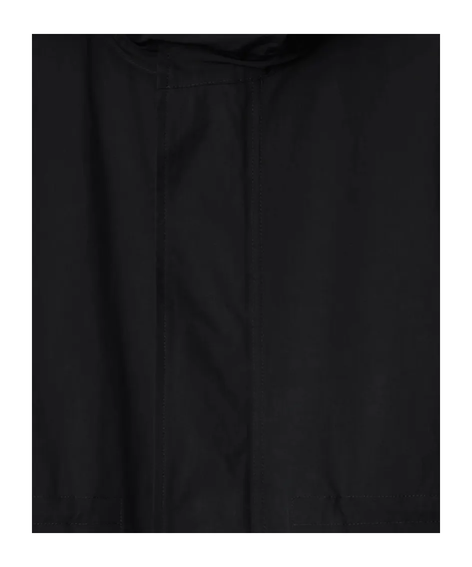 Hooded Press-Stud Short Parka