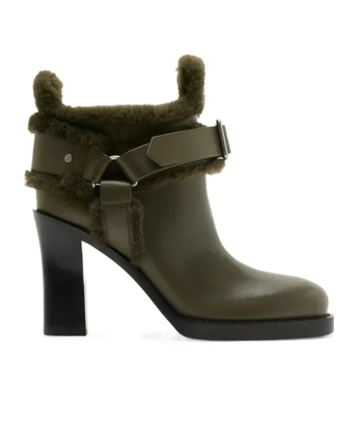 Buckled Round-Toe Ankle Boots