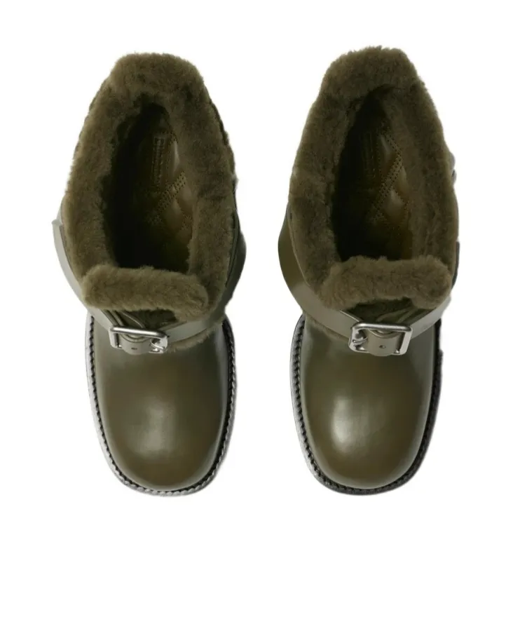 Buckled Round-Toe Ankle Boots